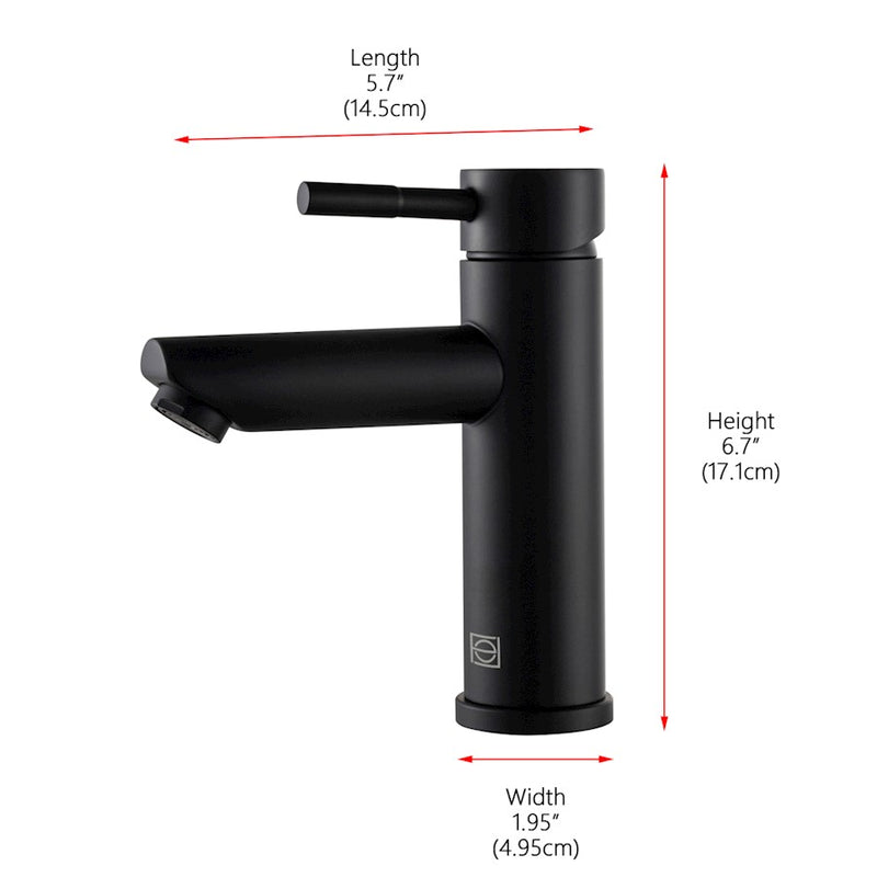 Elegant Lighting Mia Vanity Faucet, Matte Black