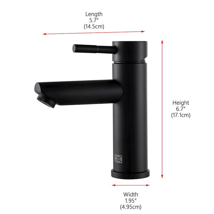 Elegant Lighting Mia Vanity Faucet, Matte Black