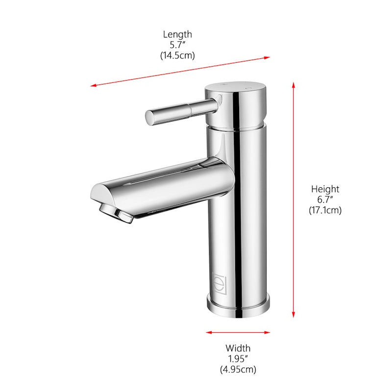 Elegant Lighting Mia Vanity Faucet, Chrome