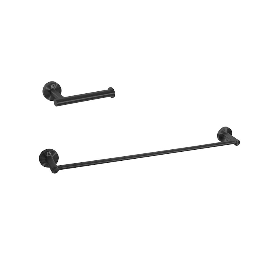 Elegant Lighting Alma 2Pc Bathroom Hardware Set, Matte Black