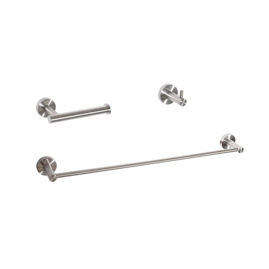 Elegant Lighting Freya 3Pc Bathroom Hardware Set, Brushed Nickel