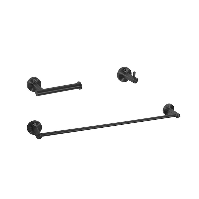 Elegant Lighting Freya 3Pc Bathroom Hardware Set, Matte Black
