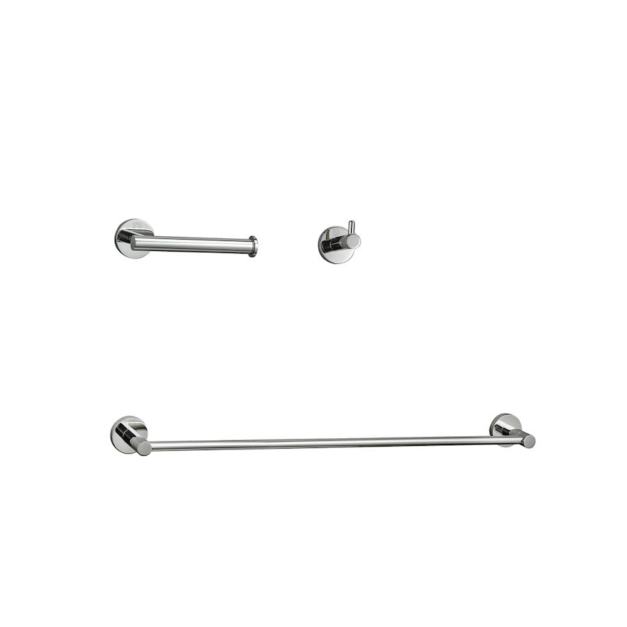 Elegant Lighting Freya 3Pc Bathroom Hardware Set, Chrome