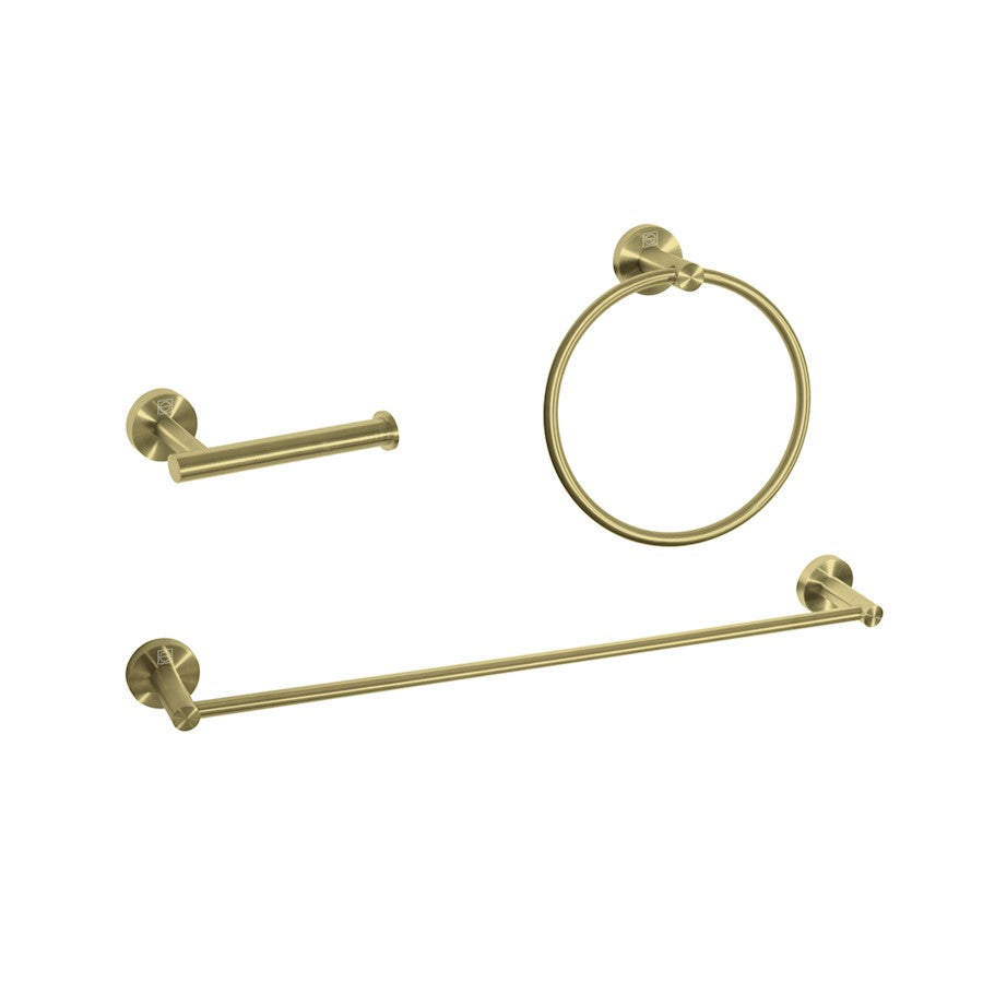 Elegant Lighting Alma 3Pc Bathroom Hardware Set, Brushed Gold