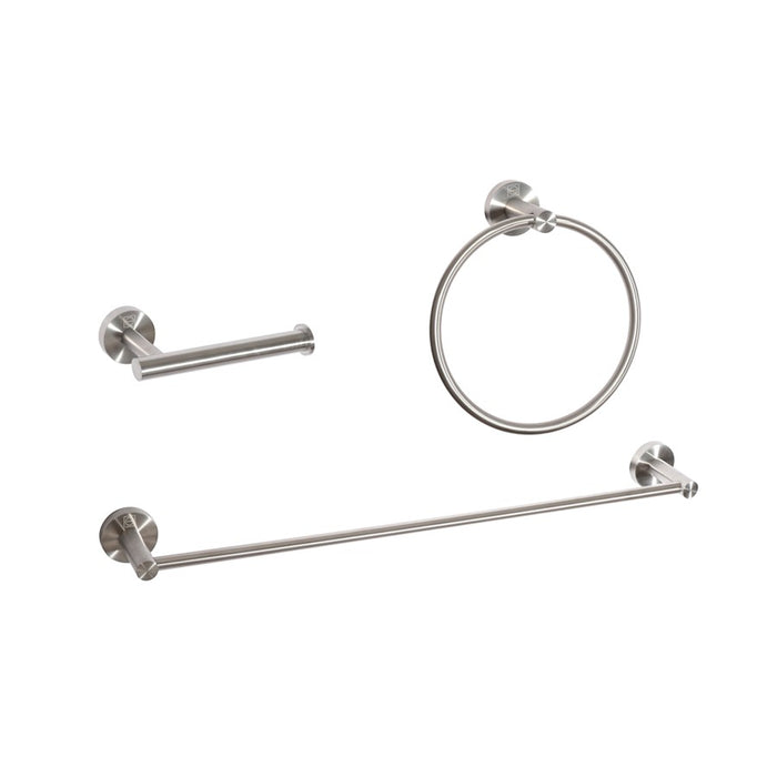 Elegant Lighting Alma 3Pc Bathroom Hardware Set, Brushed Nickel