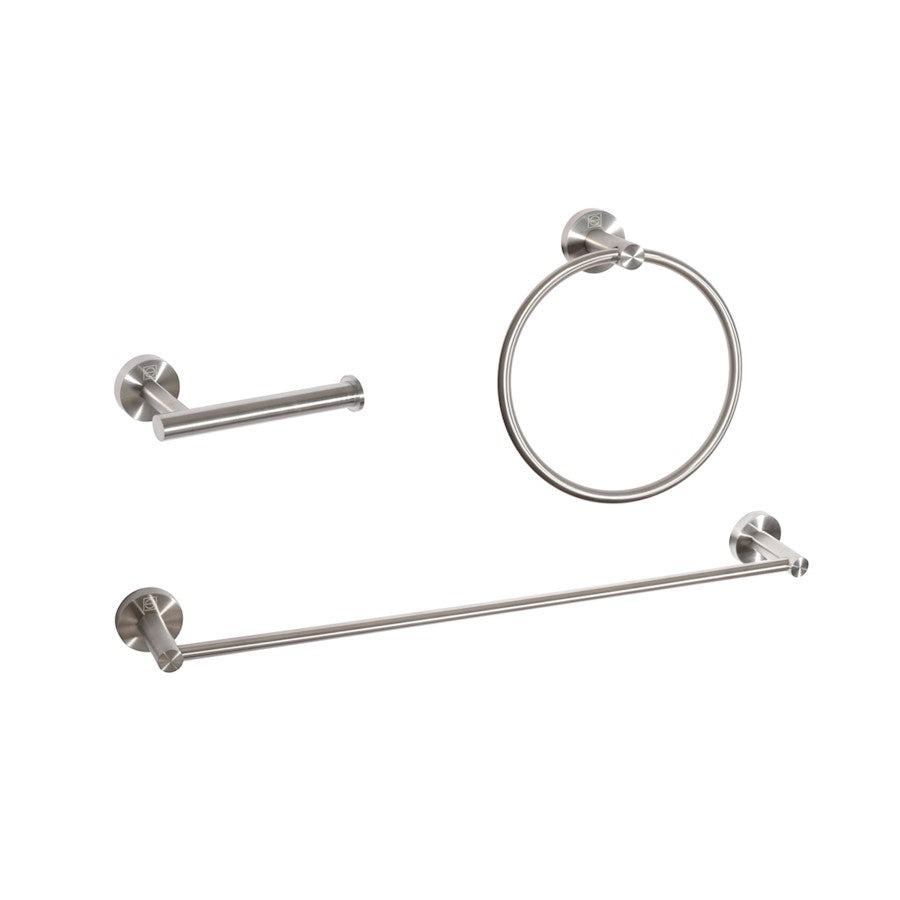 Elegant Lighting Alma 3Pc Bathroom Hardware Set, Brushed Nickel