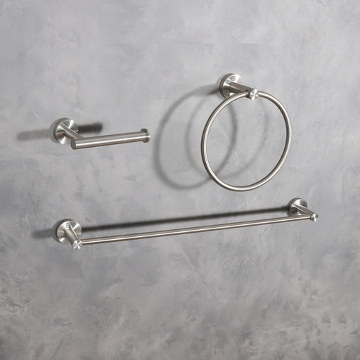 Elegant Lighting Alma 3Pc Bathroom Hardware Set, Brushed Nickel