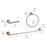 Elegant Lighting Alma 3Pc Bathroom Hardware Set, Brushed Nickel