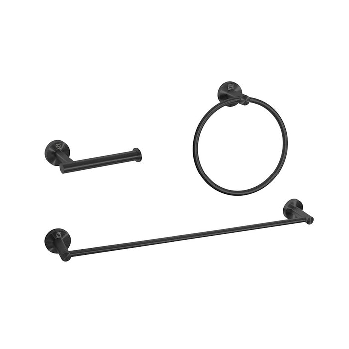 Elegant Lighting Alma 3Pc Bathroom Hardware Set, Matte Black