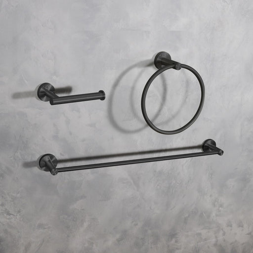 Elegant Lighting Alma 3Pc Bathroom Hardware Set, Matte Black