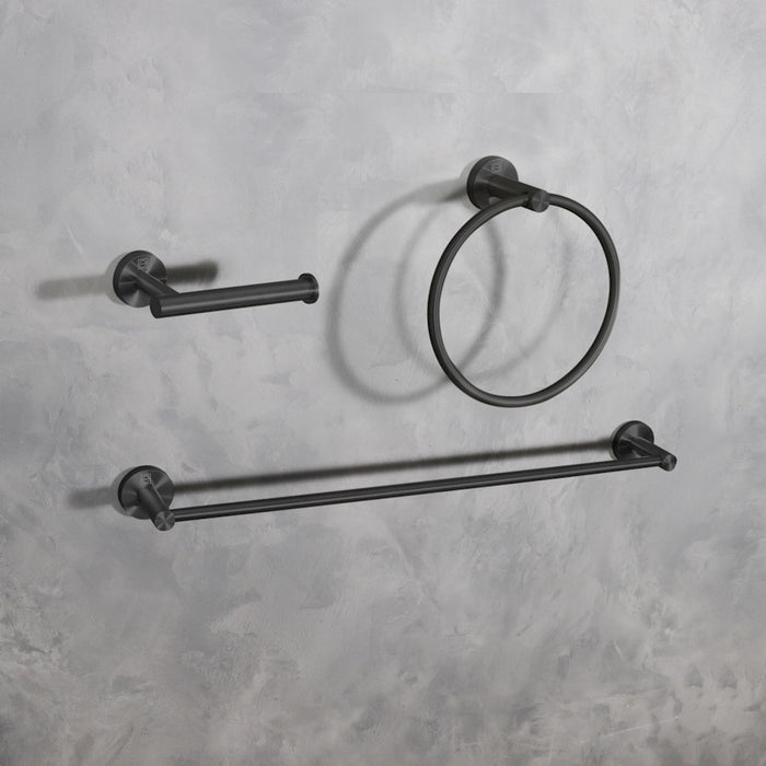 Elegant Lighting Alma 3Pc Bathroom Hardware Set, Matte Black