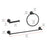 Elegant Lighting Alma 3Pc Bathroom Hardware Set, Matte Black