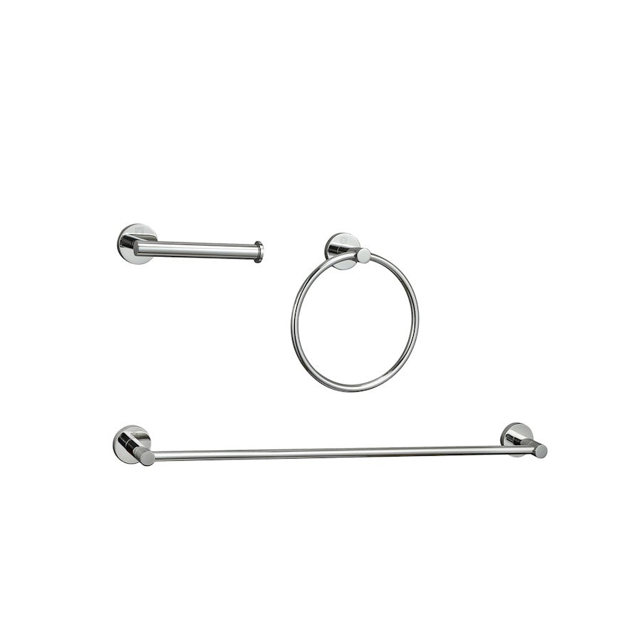 Elegant Lighting Alma 3Pc Bathroom Hardware Set, Chrome