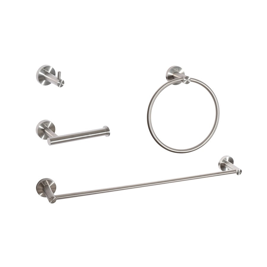 Elegant Lighting Freya 4Pc Bathroom Hardware Set, Brushed Nickel