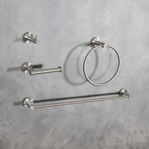 Elegant Lighting Freya 4Pc Bathroom Hardware Set, Brushed Nickel