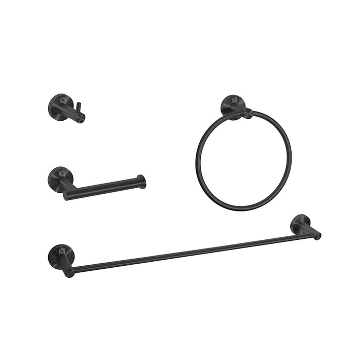 Elegant Lighting Freya 4Pc Bathroom Hardware Set, Matte Black