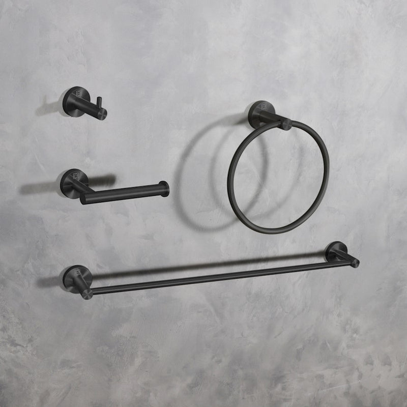 Elegant Lighting Freya 4Pc Bathroom Hardware Set, Matte Black