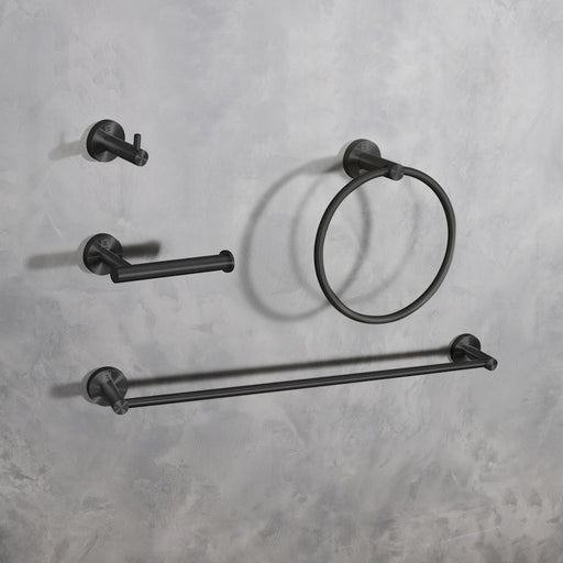 Elegant Lighting Freya 4Pc Bathroom Hardware Set, Matte Black