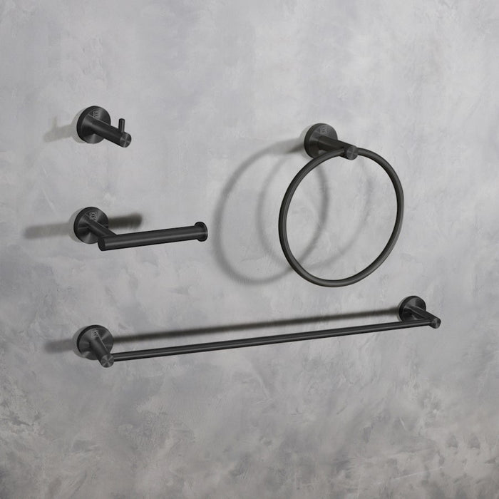 Elegant Lighting Freya 4Pc Bathroom Hardware Set, Matte Black