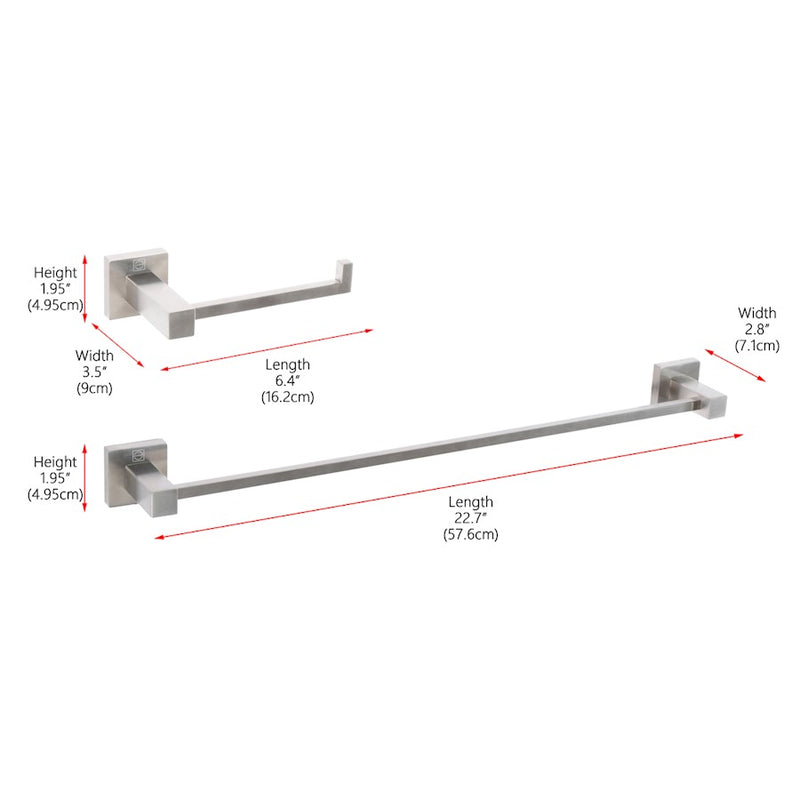 Elegant Lighting Isla 2Pc Bathroom Hardware Set, Brushed Nickel