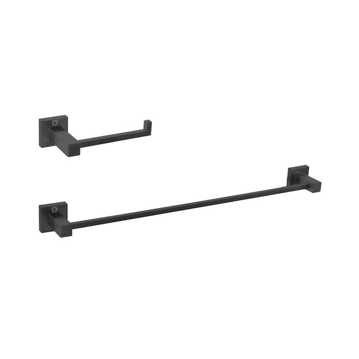 Elegant Lighting Isla 2Pc Bathroom Hardware Set, Matte Black