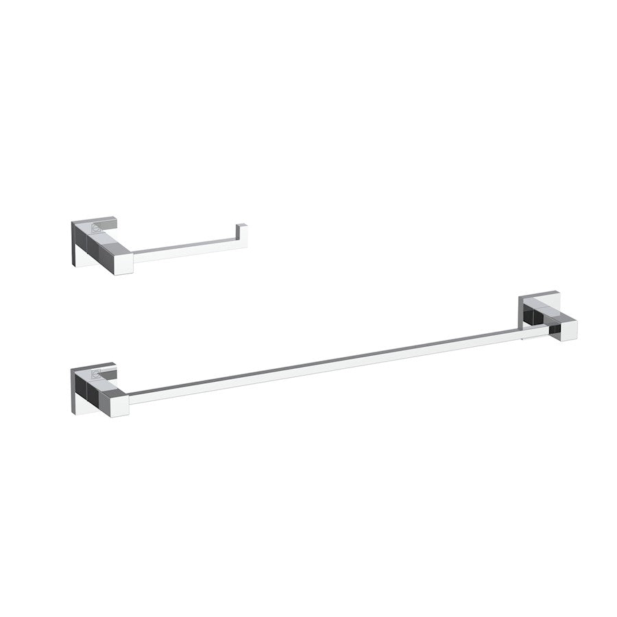 Elegant Lighting Isla 2Pc Bathroom Hardware Set, Chrome