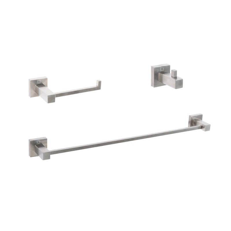 Elegant Lighting Isla 3Pc Bathroom Hardware Set, Nickel