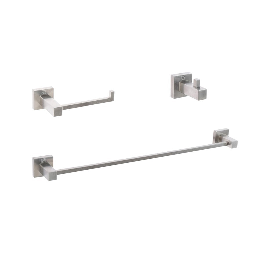 Elegant Lighting Isla 3Pc Bathroom Hardware Set, Nickel