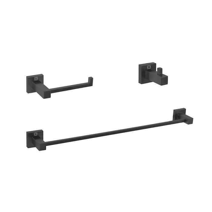 Elegant Lighting Isla 3Pc Bathroom Hardware Set, Black