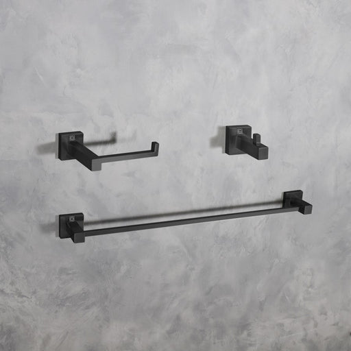 Elegant Lighting Isla 3Pc Bathroom Hardware Set, Black