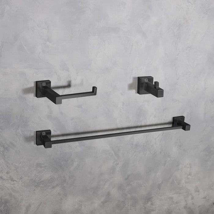 Elegant Lighting Isla 3Pc Bathroom Hardware Set, Black