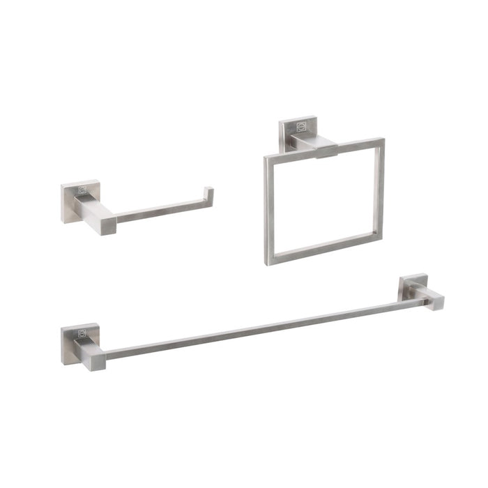 Elegant Lighting Isla 3Pc Bathroom Hardware Set, Brushed Nickel