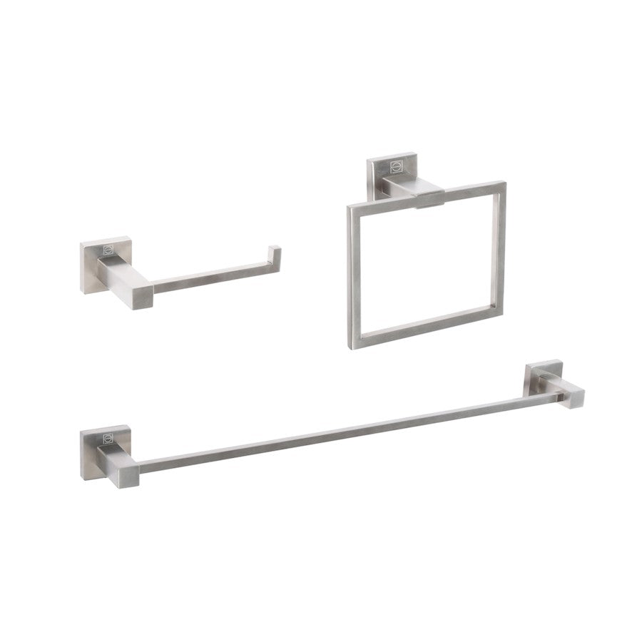 Elegant Lighting Isla 3Pc Bathroom Hardware Set, Brushed Nickel