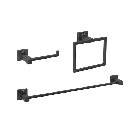 Elegant Lighting Isla 3Pc Bathroom Hardware Set, Matte Black