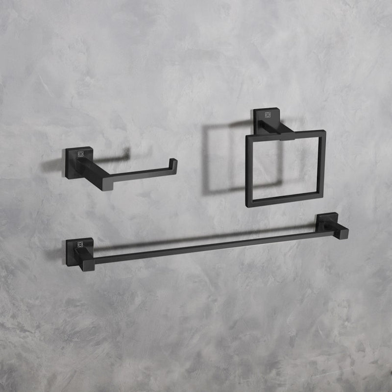 Elegant Lighting Isla 3Pc Bathroom Hardware Set, Matte Black