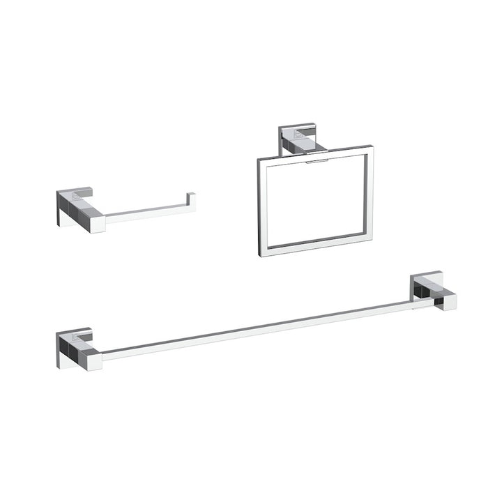 Elegant Lighting Isla 3Pc Bathroom Hardware Set, Chrome