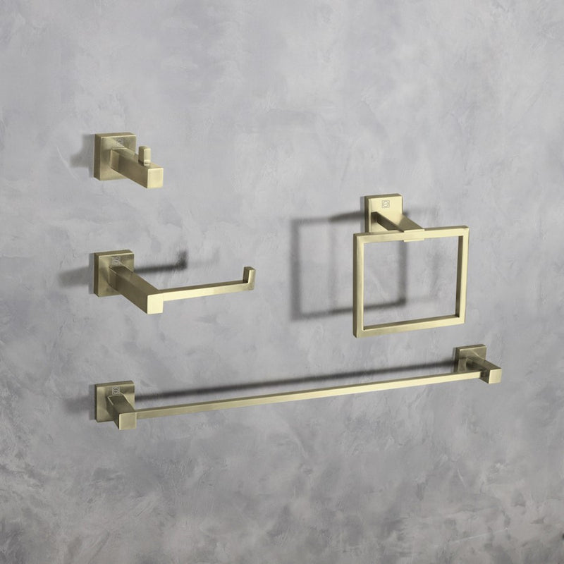 Elegant Lighting Isla 4Pc Bathroom Hardware Set, Brushed Gold