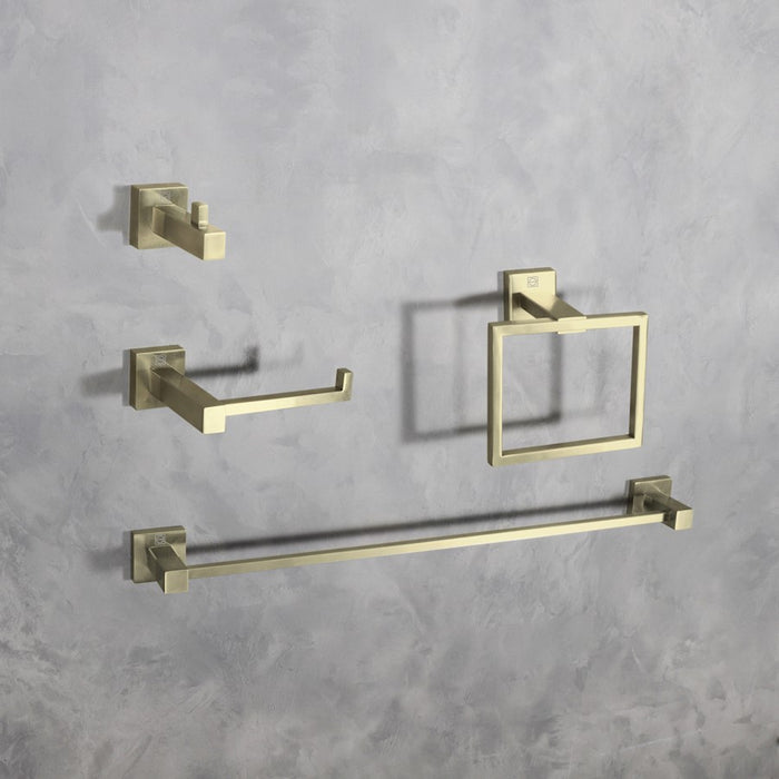 Elegant Lighting Isla 4Pc Bathroom Hardware Set, Brushed Gold