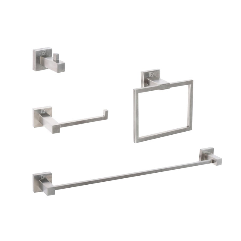 Elegant Lighting Isla 4Pc Bathroom Hardware Set, Brushed Nickel
