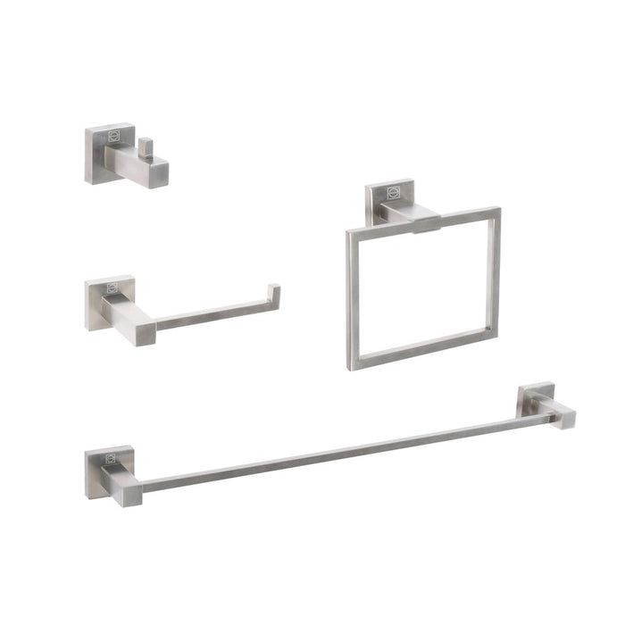 Elegant Lighting Isla 4Pc Bathroom Hardware Set, Brushed Nickel