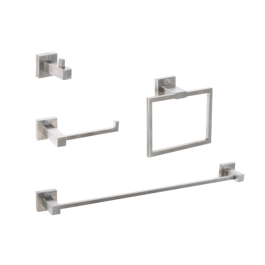 Elegant Lighting Isla 4Pc Bathroom Hardware Set, Brushed Nickel