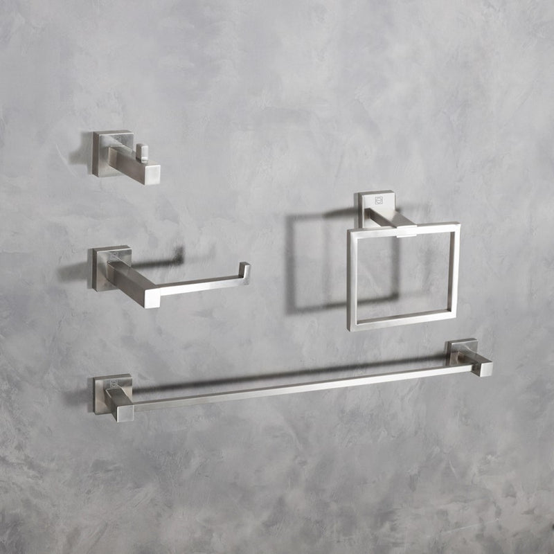 Elegant Lighting Isla 4Pc Bathroom Hardware Set, Brushed Nickel