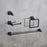 Elegant Lighting Isla 4Pc Bathroom Hardware Set, Matte Black