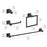 Elegant Lighting Isla 4Pc Bathroom Hardware Set, Matte Black