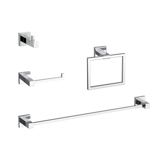 Elegant Lighting Isla 4Pc Bathroom Hardware Set, Chrome