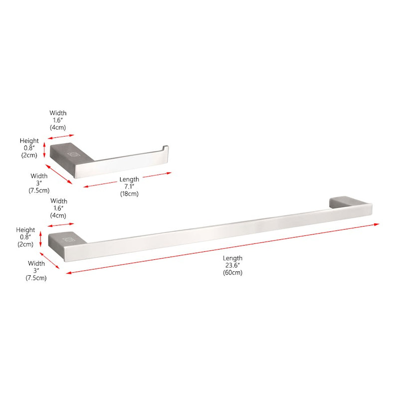 Elegant Lighting Sofia 2Pc Bathroom Hardware Set, Brushed Nickel