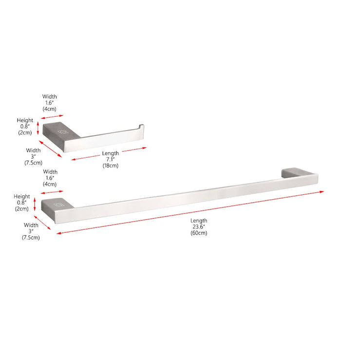 Elegant Lighting Sofia 2Pc Bathroom Hardware Set, Brushed Nickel