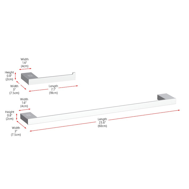 Elegant Lighting Sofia 2Pc Bathroom Hardware Set, Chrome