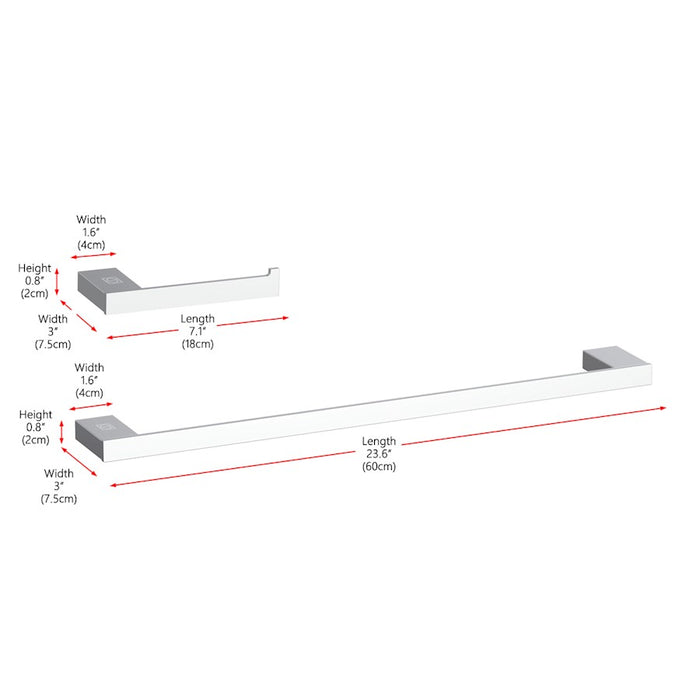 Elegant Lighting Sofia 2Pc Bathroom Hardware Set, Chrome