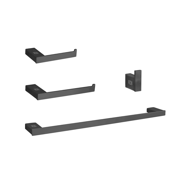 Elegant Lighting Sofia 4Pc Bathroom Hardware Set, Matte Black